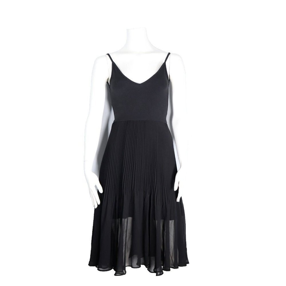 Aritzia Wilfred Womens Size XXS Black Dancer Dress Tank Pleated V-Neck Midi $148 - Picture 14 of 14